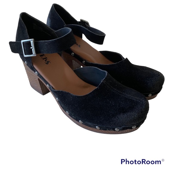 KorkEase Shoes Korks Evah Studded Black Suede Distressed Mary Jane